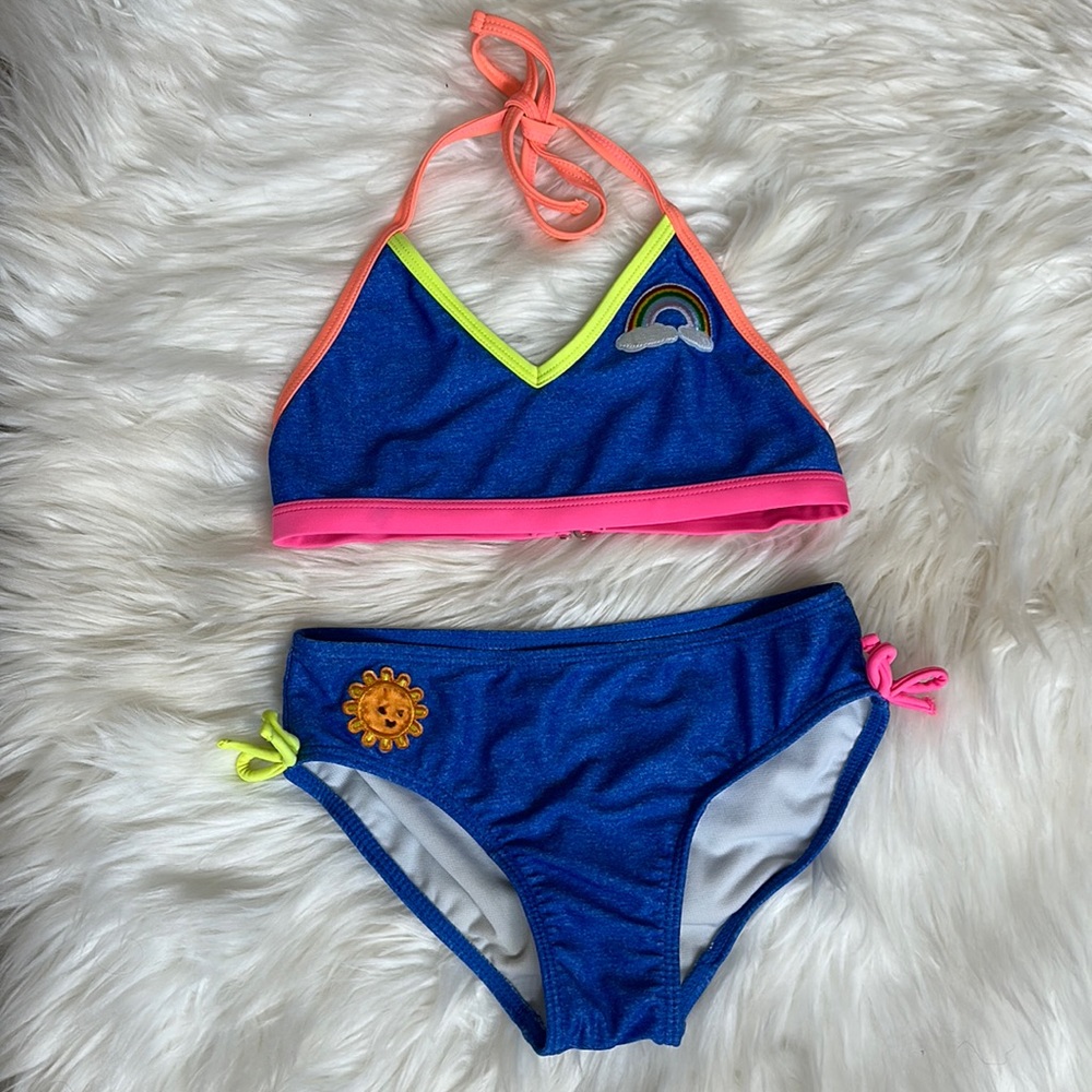 Girls Cat & Jack 2 Pc Bathing Suit Size 7/8